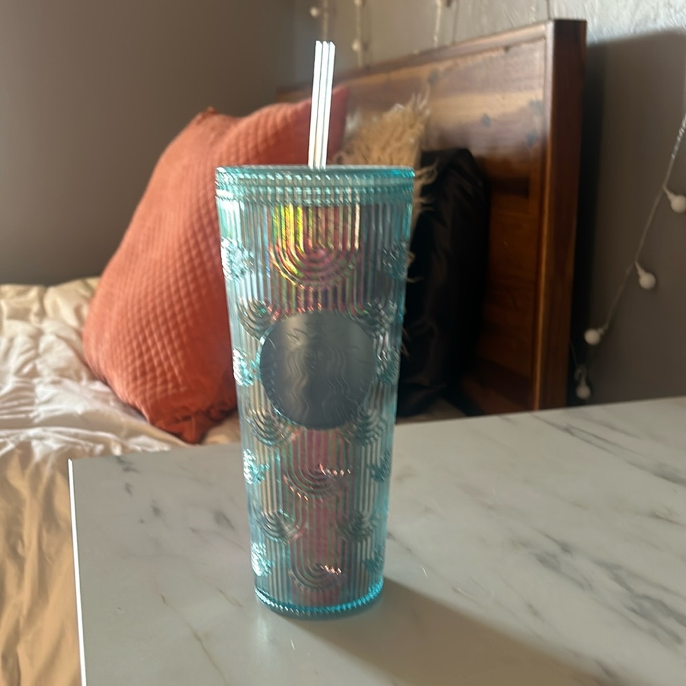 2022 Starbucks Iridescent Holographic Wave 24oz Cold Cup